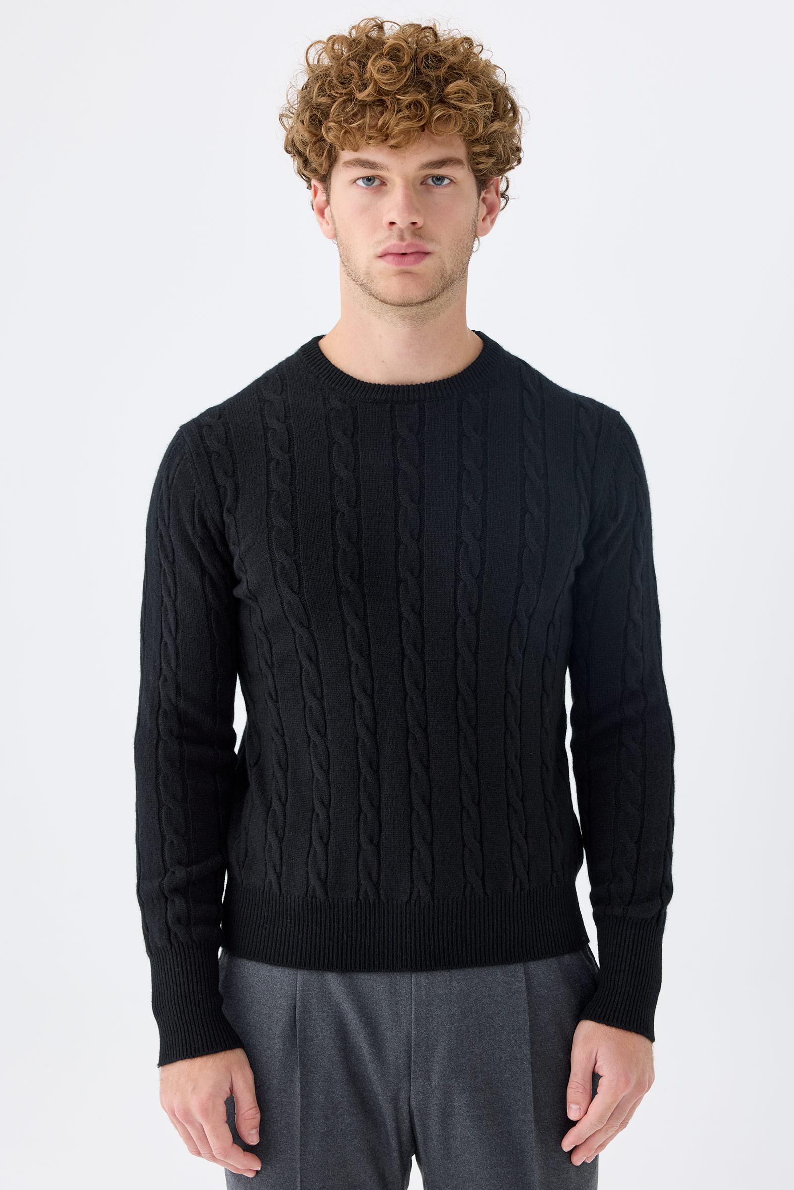 Siyah Sıfır Yaka Kaşmir Kazak