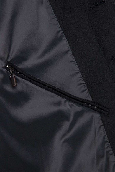 Siyah Yün Kaşmir Palto