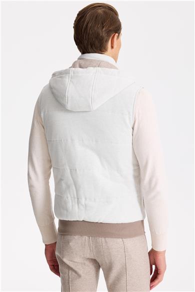 Açık Gri Pamuk Kaşmir Şişme Yelek