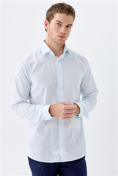 Açık Mavi Oxford Pamuk Gömlek