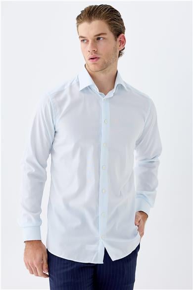 Açık Mavi Oxford Pamuk Gömlek
