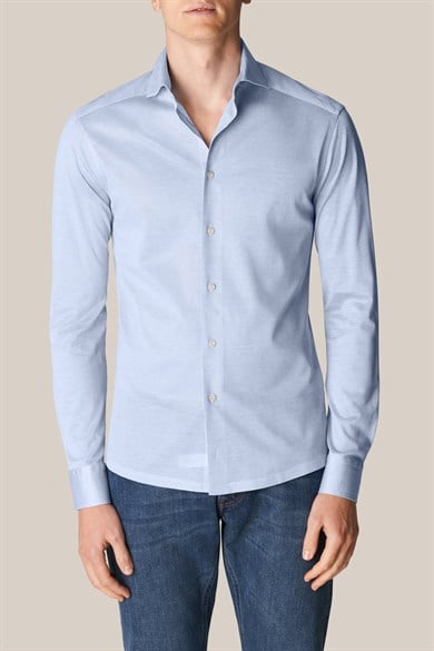 Açık Mavi Contemporary Pique Gömlek