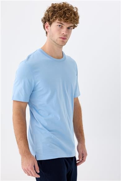Açık Mavi Supima Pamuk T-Shirt
