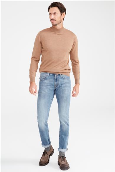 Açık Mavi Vintage Denim Pantolon