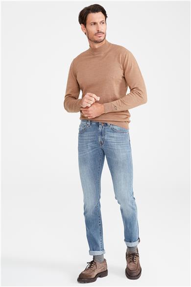 Açık Mavi Vintage Denim Pantolon