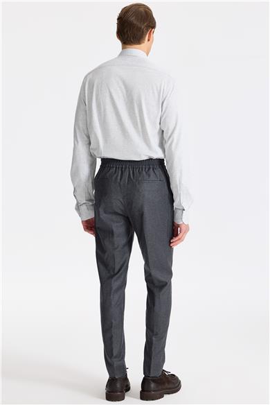 Antrasit Gri Beli Bağcıklı Yün Pantolon