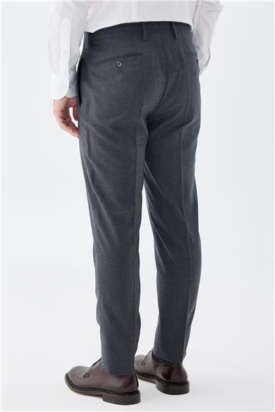 Antrasit Gri Flanel Yün Pantolon