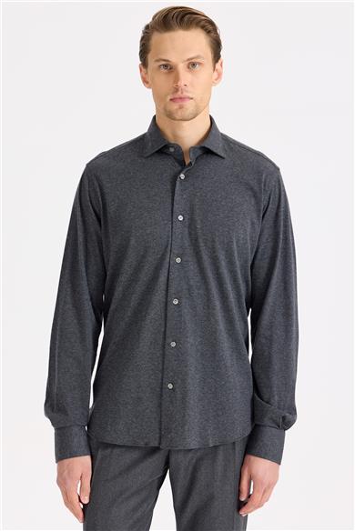Antrasit Gri Pamuk Kaşmir Gömlek