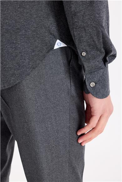 Antrasit Gri Pamuk Kaşmir Gömlek
