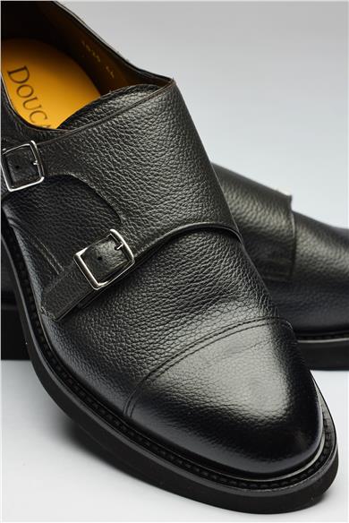 Antrasit Gri Tokalı Deri Ayakkabı