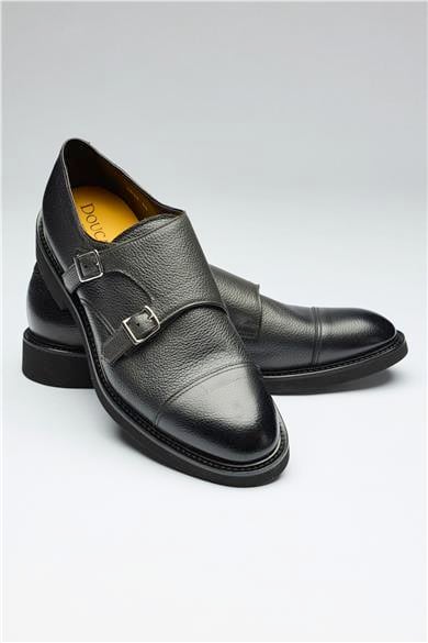 Antrasit Gri Tokalı Deri Ayakkabı