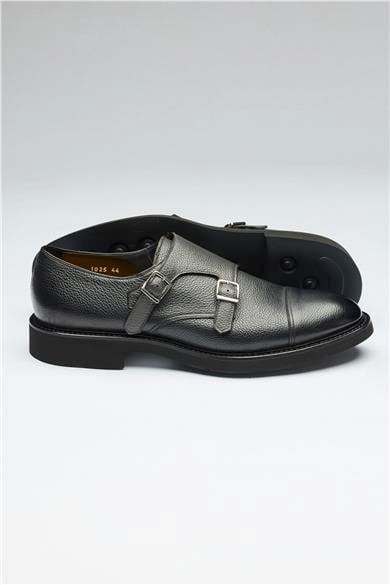 Antrasit Gri Tokalı Deri Ayakkabı