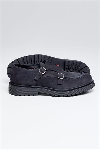 Antrasit Gri Tokalı Süed Ayakkabı