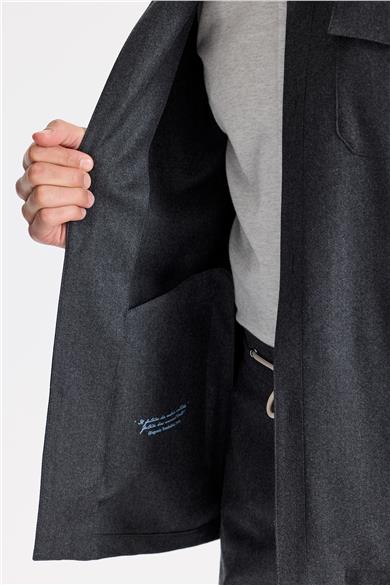 Antrasit Gri Yün Ceket