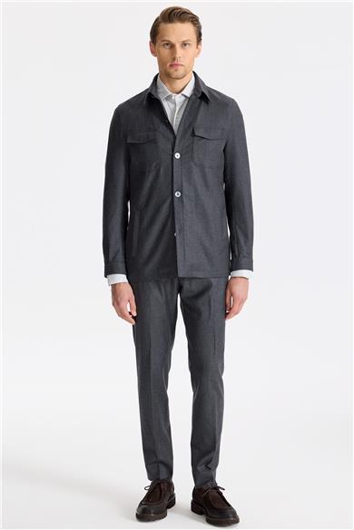 Antrasit Gri Yün Ceket