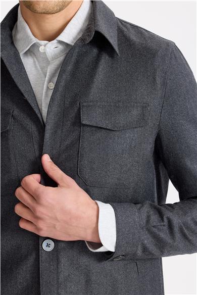 Antrasit Gri Yün Ceket