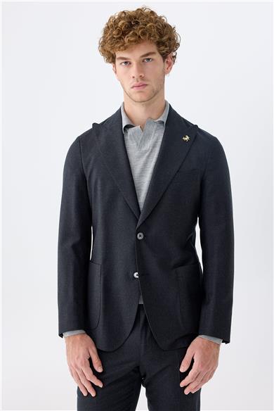 Antrasit Gri Yün Takım Elbise 