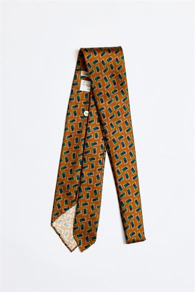 Bakır Yeşil Astarsız 5 Fold İpek Kravat