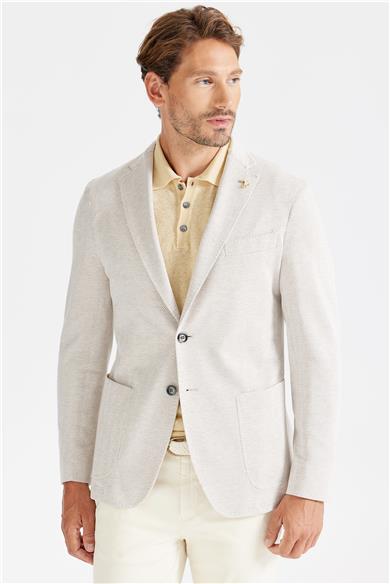 Bej Balık Sırtı Pamuk Ceket