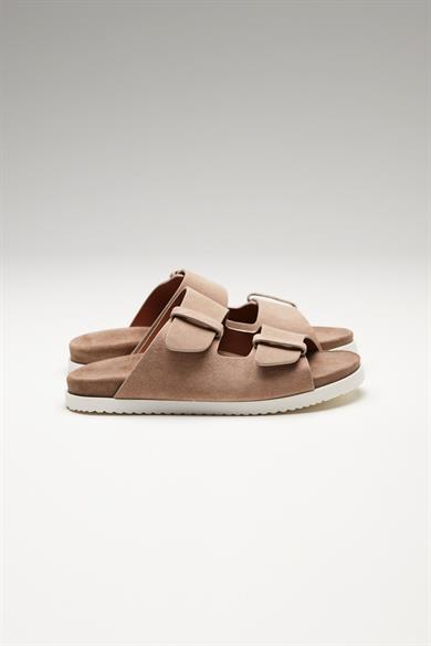 Bej Bantlı Erkek Deri Sandalet