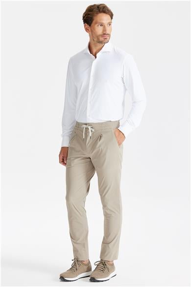 Bej Beli Kordonlu Teknik Pantolon