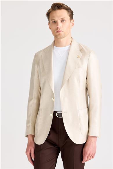 Bej İpek Ceket 