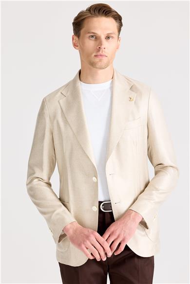 Bej İpek Ceket 