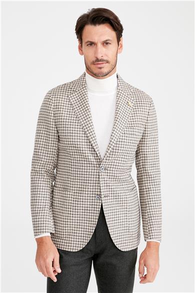 Bej Kahve Yün Kaşmir Ceket