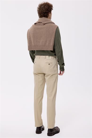 Bej Pamuk Kaşmir Chino Pantolon