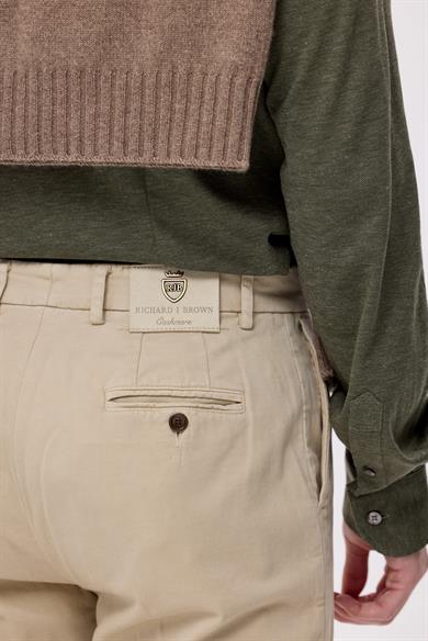 Bej Pamuk Kaşmir Chino Pantolon