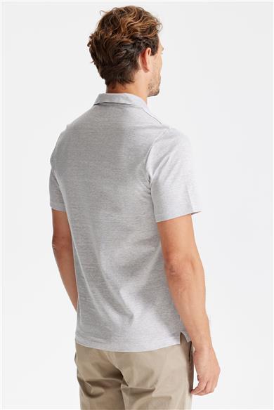 Bej Pamuk Keten Polo Yaka T-shirt 