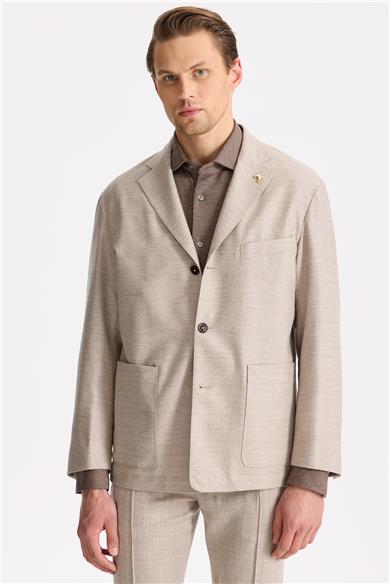 Bej Saf Yün Ceket