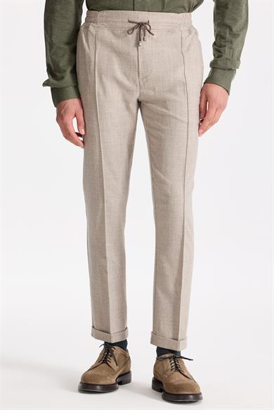 Bej Saf Yün Spor Pantolon