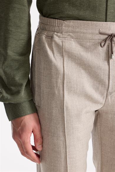 Bej Saf Yün Spor Pantolon