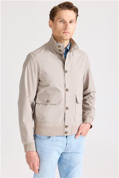 Bej Teknik Bomber Yağmurluk