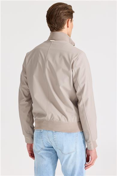 Bej Teknik Bomber Yağmurluk