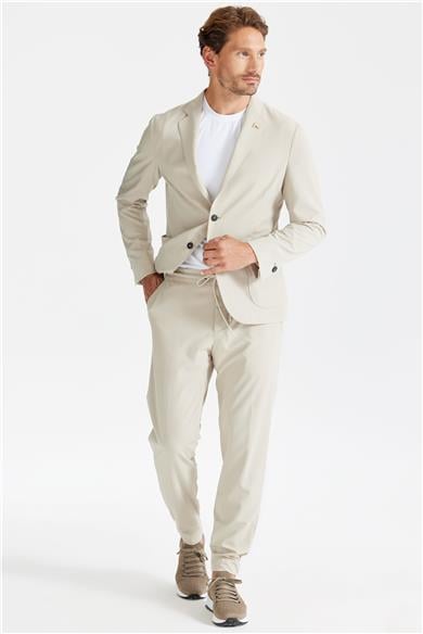 Bej Teknik Takım Elbise