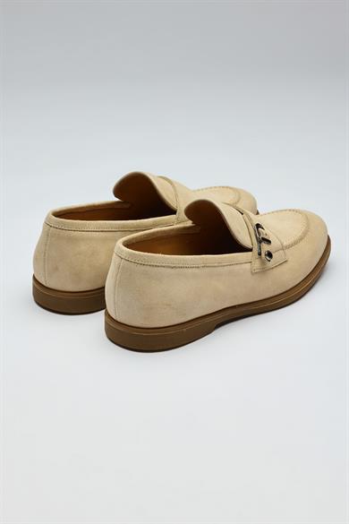 Bej Tokalı Süed Loafer