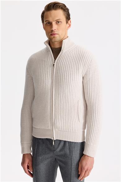 Bej Yün Kaşmir Triko Mont