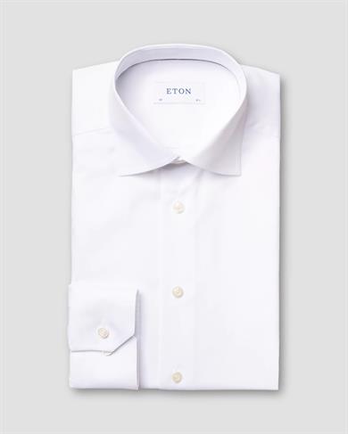 Beyaz Comfort Esnek Pamuk Twill Gömlek