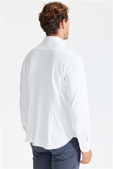 Beyaz Oxford Teknik Kumaş Gömlek