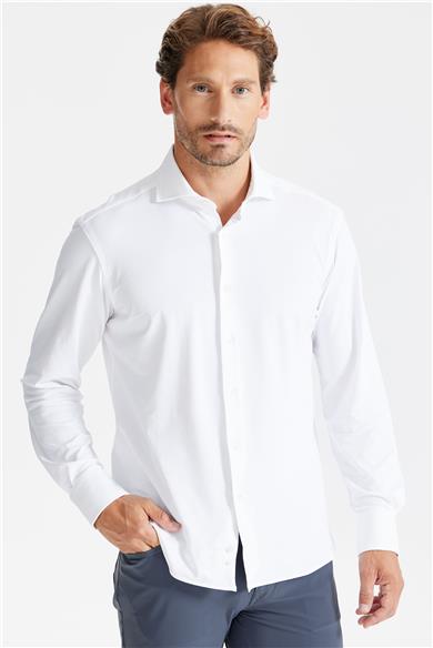 Beyaz Oxford Teknik Kumaş Gömlek