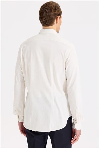 Beyaz Pamuk Kaşmir Gömlek