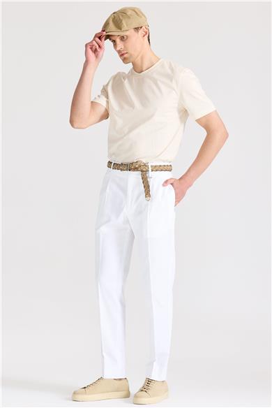 Beyaz Pamuk Pantolon 