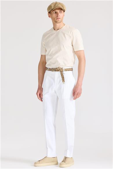 Beyaz Pamuk Pantolon 