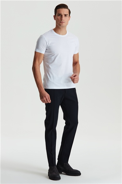 Beyaz Pamuk Saten T-shirt