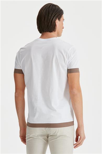 Beyaz Sıfır Yaka T-shirt