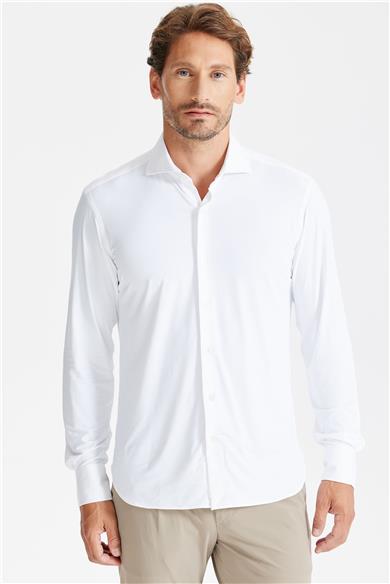 Beyaz Vintage Teknik Kumaş Gömlek