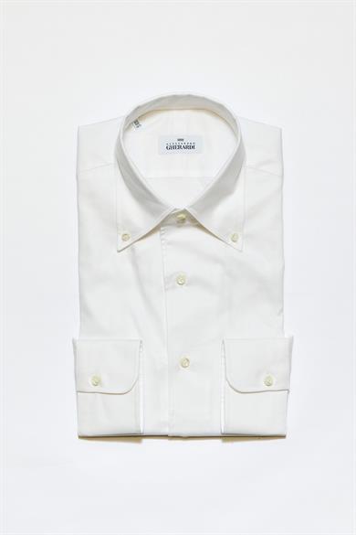 Beyaz Yaka Düğmeli One-Piece Pamuk Gömlek