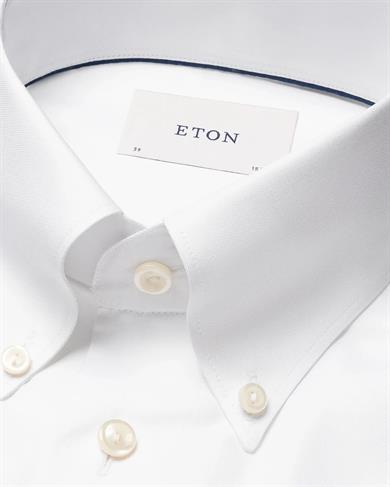 Beyaz Yaka Düğmeli Oxford Pamuk Gömlek 